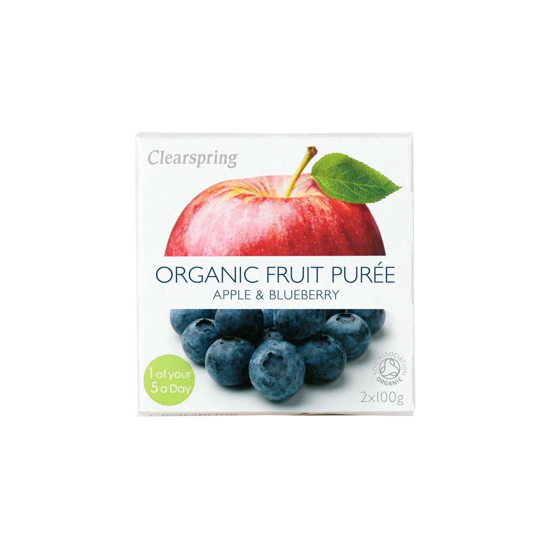 Clearspring Organic Fruit Puree, Apple & Blurberry, 200g