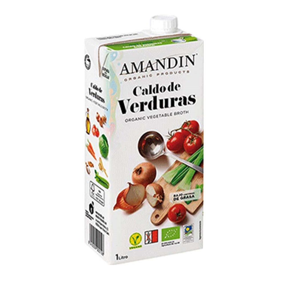 Amandin Organic Vegetable Broth, 1 L