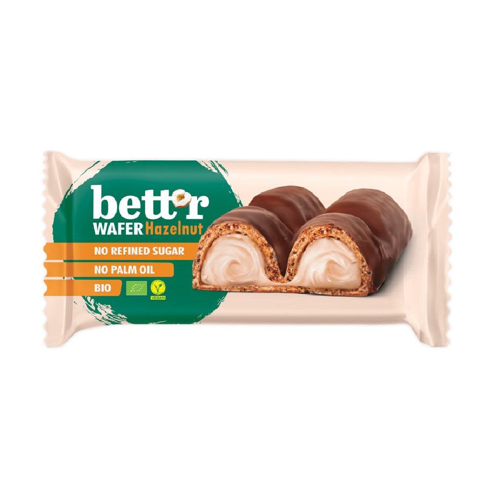 Bett'r Organic Hazelnut Wafer Bar, 33g