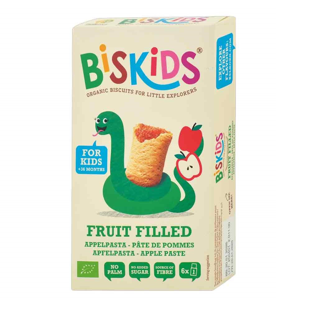 Biskids Organic Biscuits w/ Apple Filling No Added Sugar, 120g