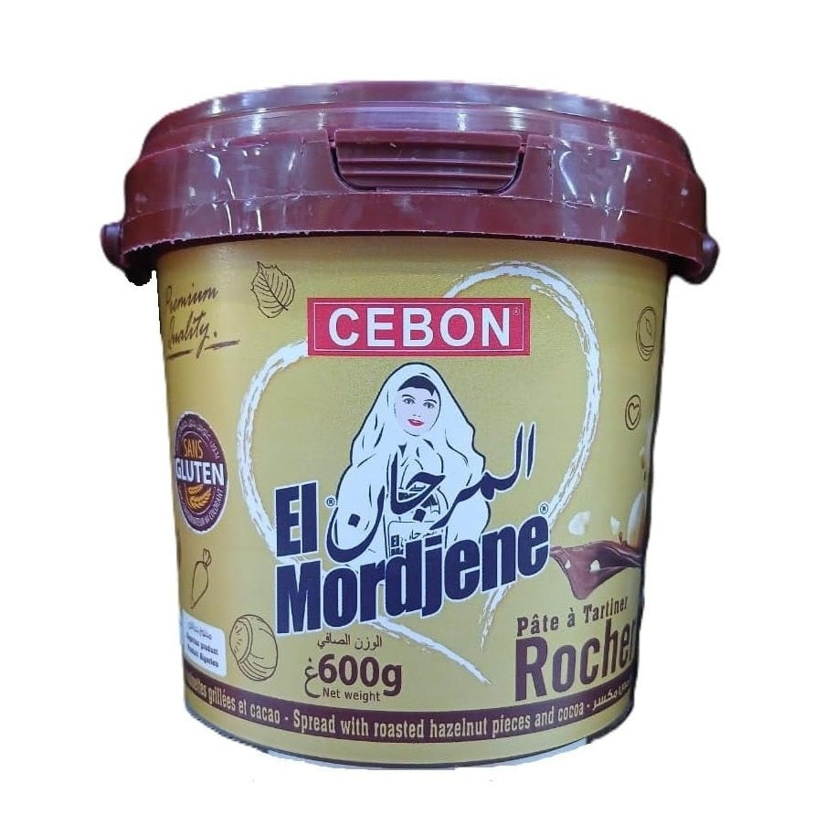Cebon El Mordjene Crunchy Chocolate Spread with Roasted Hazelnut Pieces Bucket, 600g