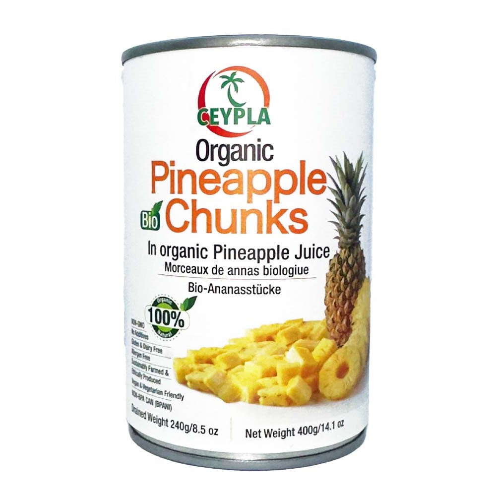 Ceypla Organic Pineapple Chunks No Added Sugar, 400g