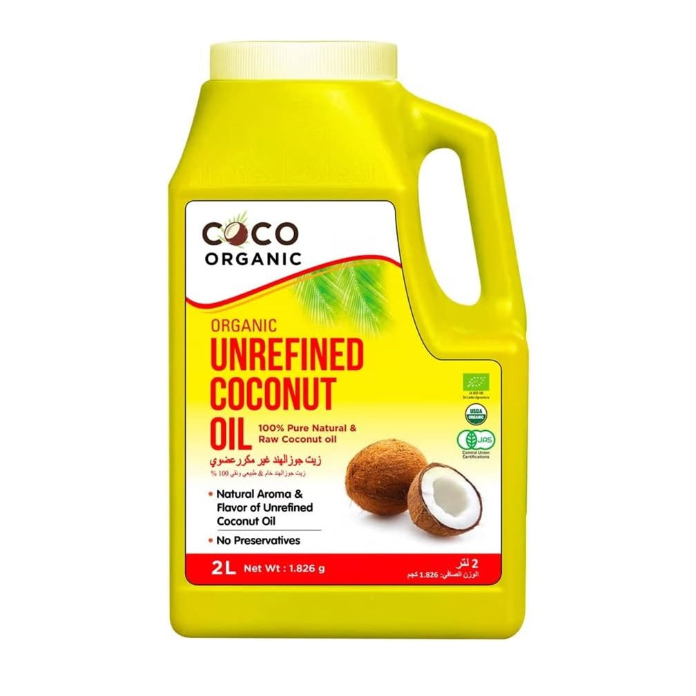 Coco Organic Unrefined 100% Pure Natural & Raw Coconut Oil, 2L