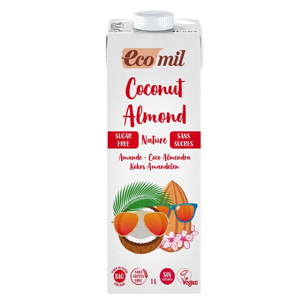 Ecomil Organic Coconut Milk Almond Sugar Free, 1L