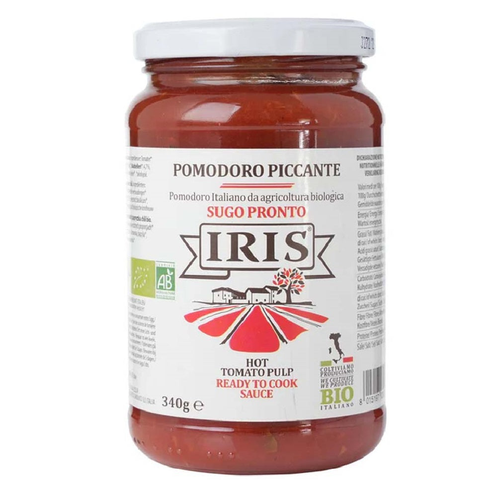 Iris Organic Hot Tomato Pulp Sauce, 340g
