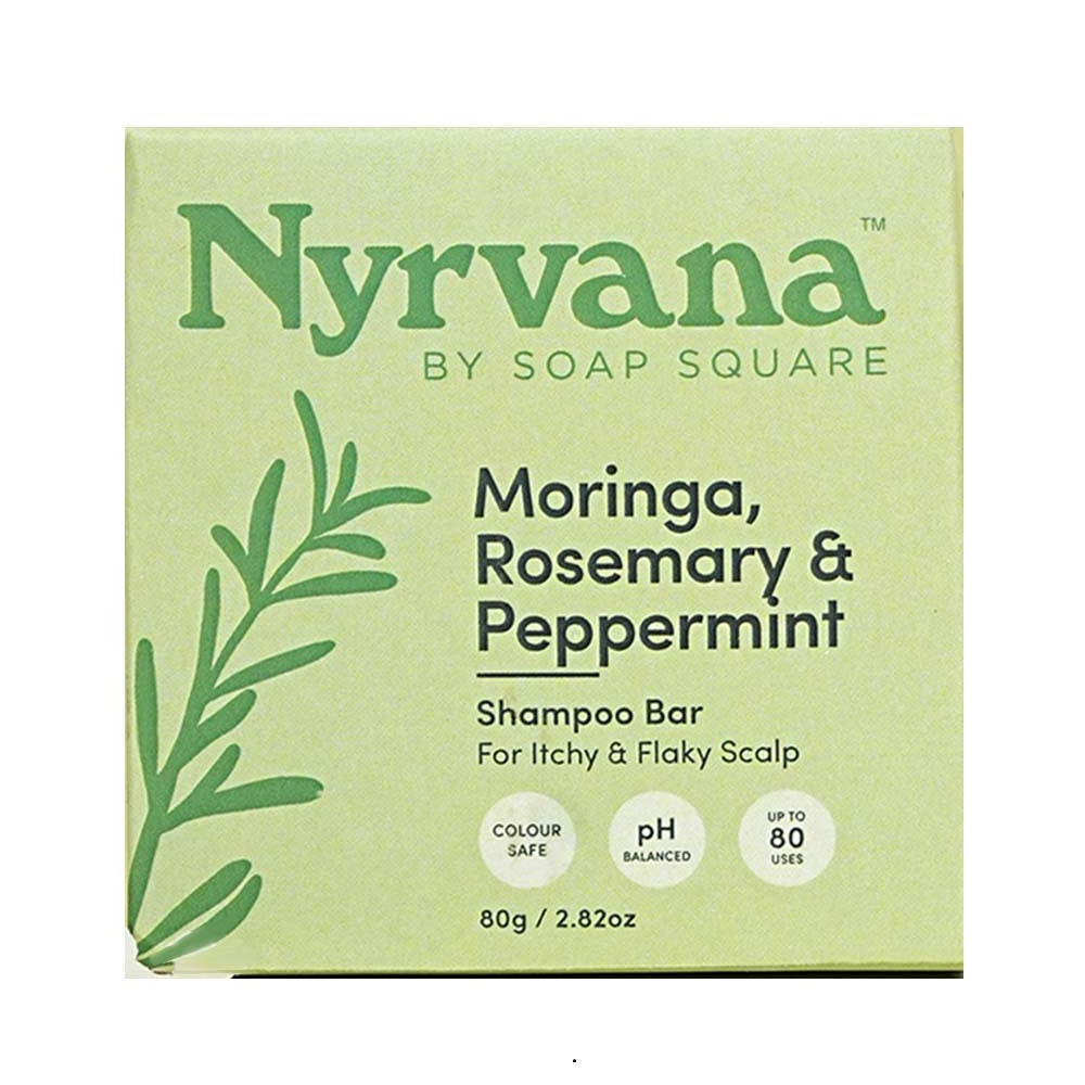 Nyrvana Moringa, Rosemary & Peppermint Shampoo Bar, 80g