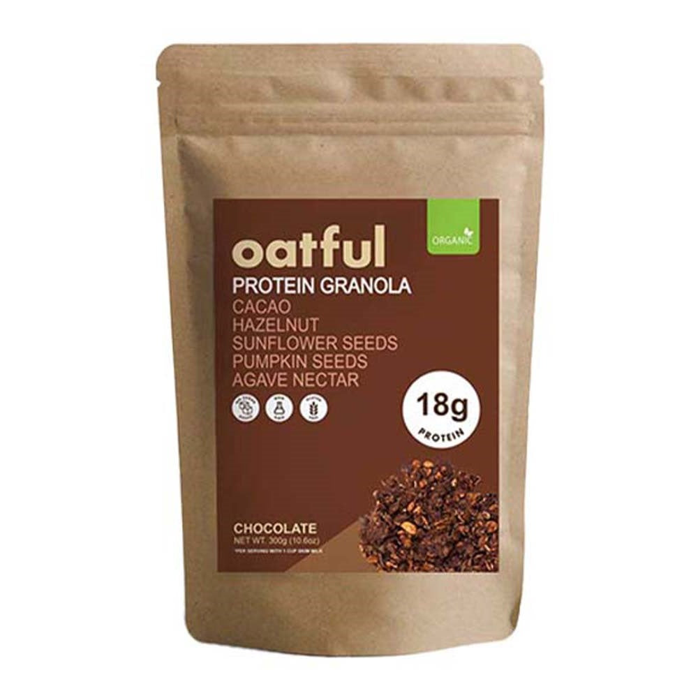 Oatful Organic Chocolate Protein Granola Bag No Added Sugar, 60g