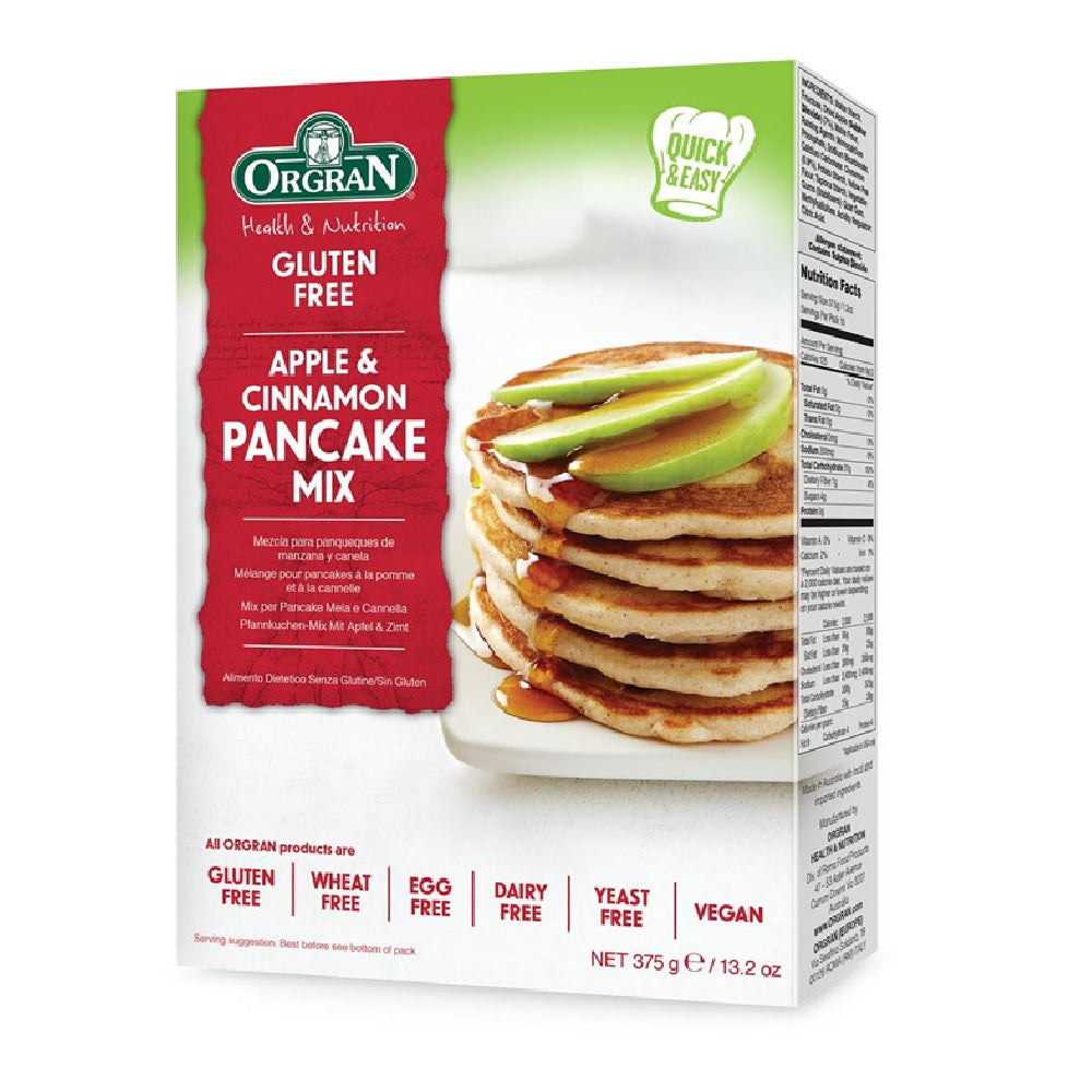Orgran Apple & Cinnamon Pancake Mix, 375g