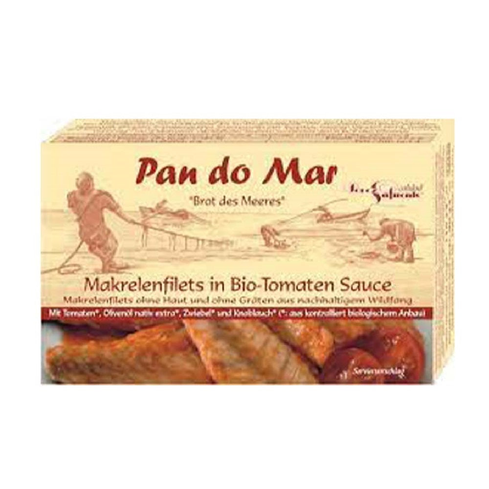 Pan do mar Organic Mackerel Fillets Tomato Sauce, 120g