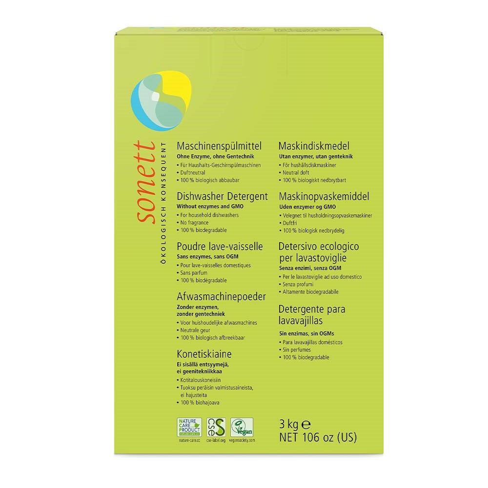 Sonett Organic Dishwasher Detergent, 3kg