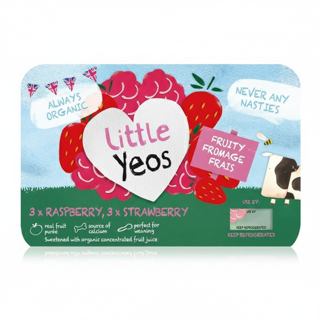 Yeo Valley Organic Fruity Fromage Frais Raspberry & Strawberry 45g, Pack Of 6