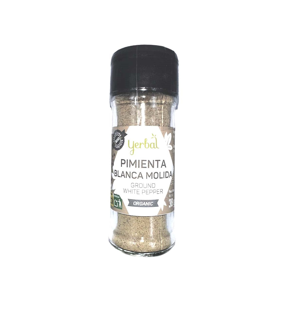 Yerbal Organic Ground White Pepper, 38g