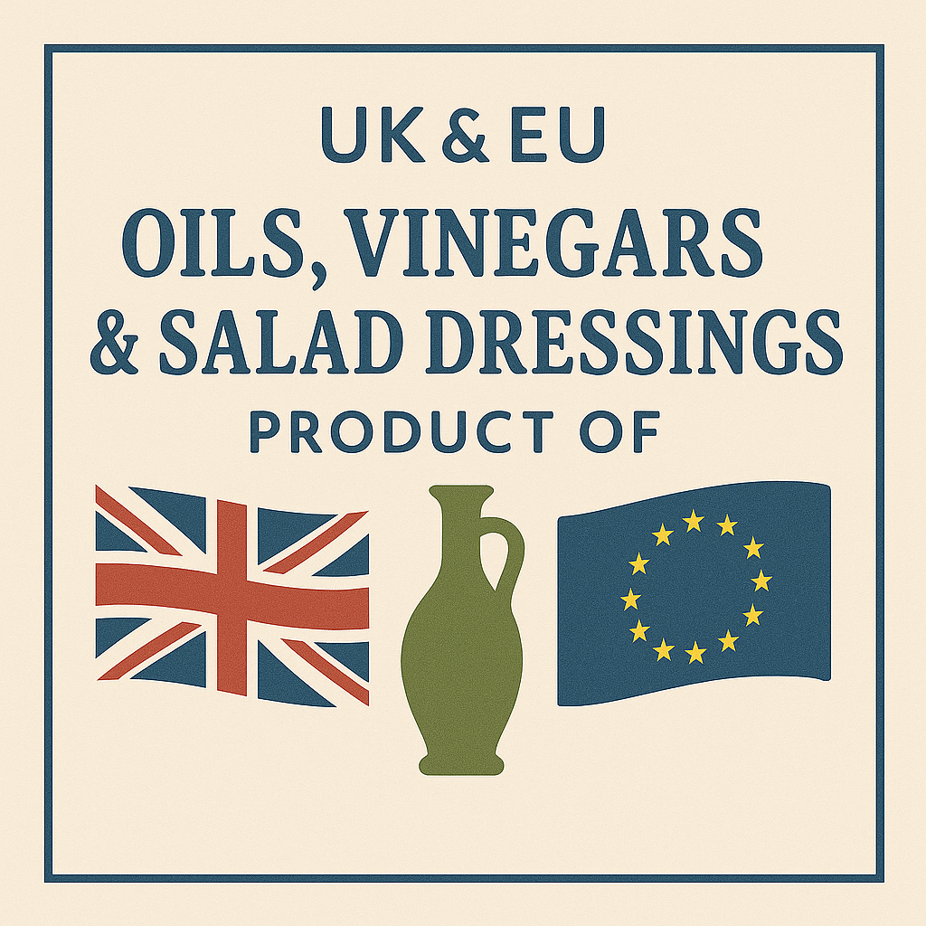 Oils, Vinegars & Salad Dressings from UK & EU