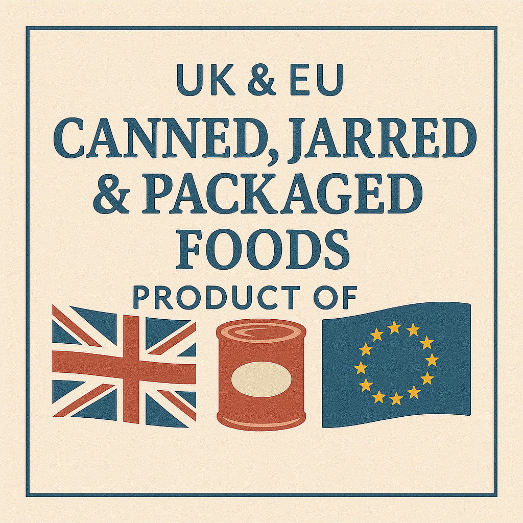 Canned, Jarred & Packaged Foods from UK & EU