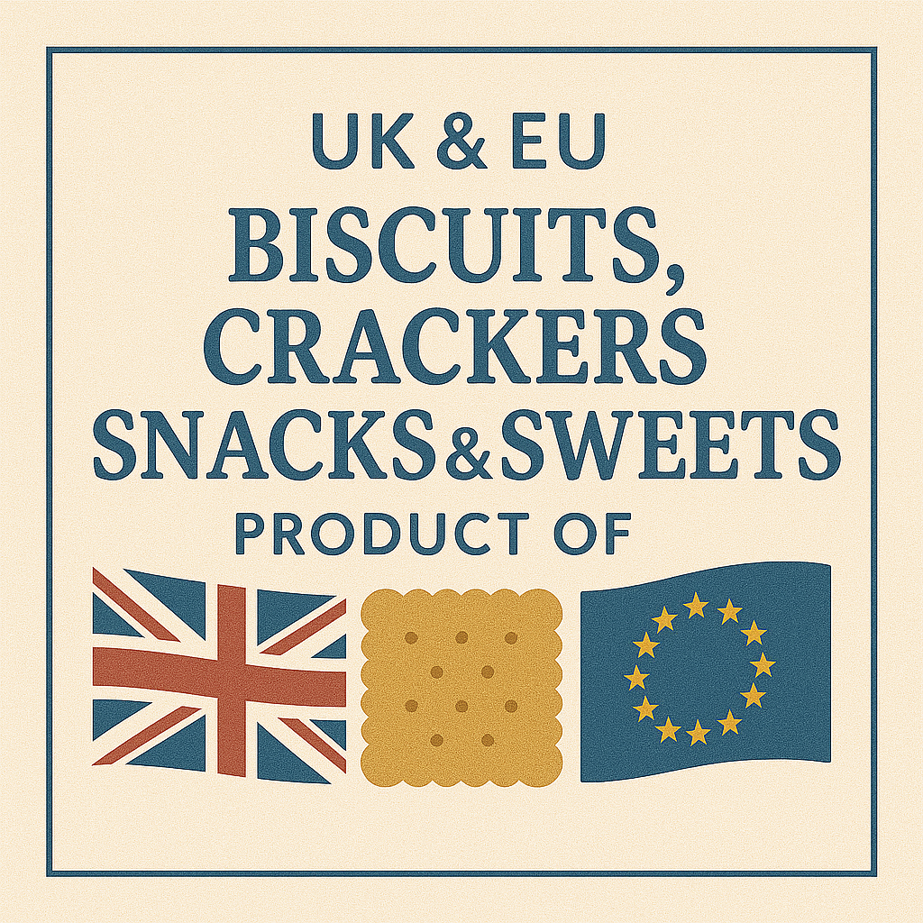 Biscuits, Crackers, Snacks & Sweets from UK & EU