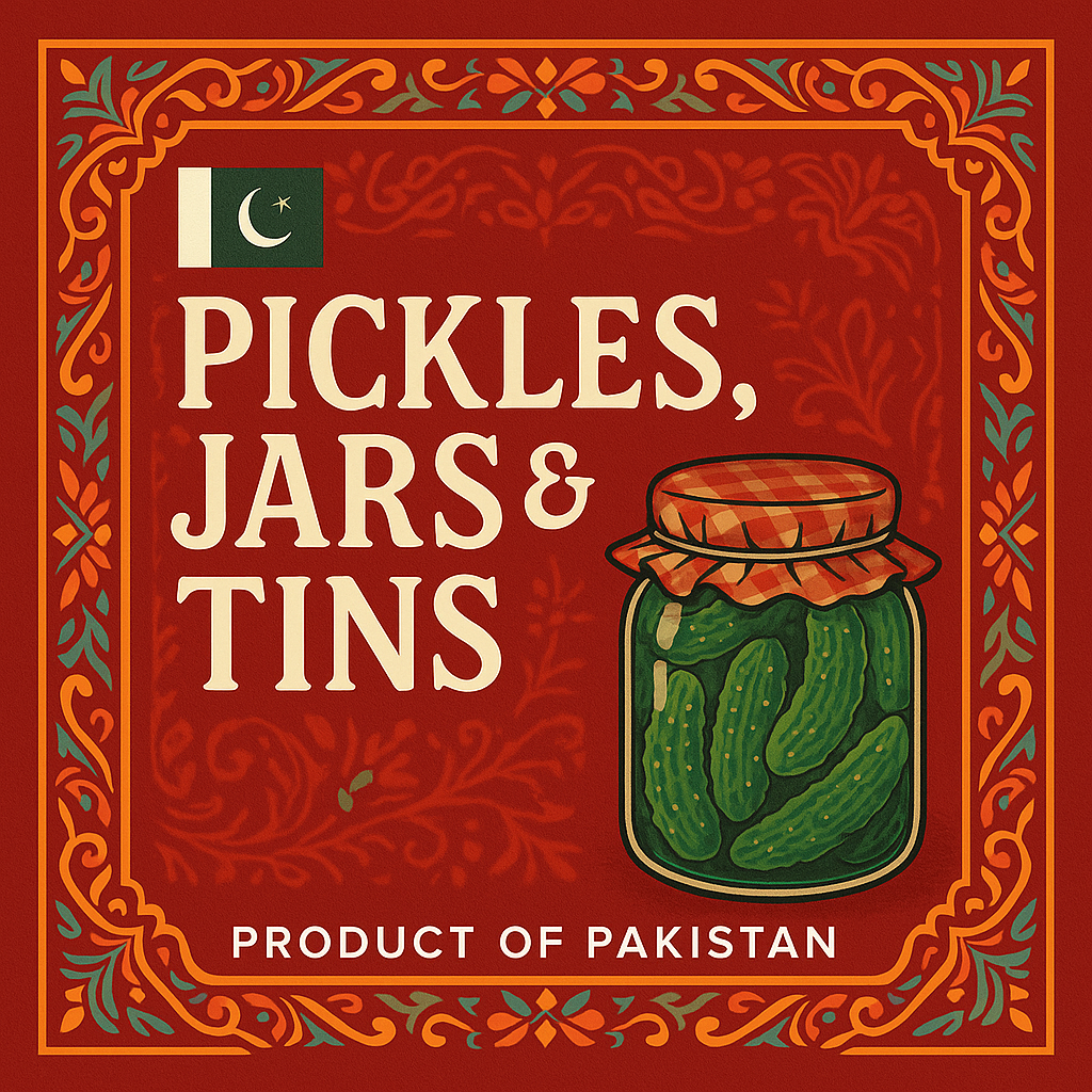 Pakistani Pickles, Jars & Tins