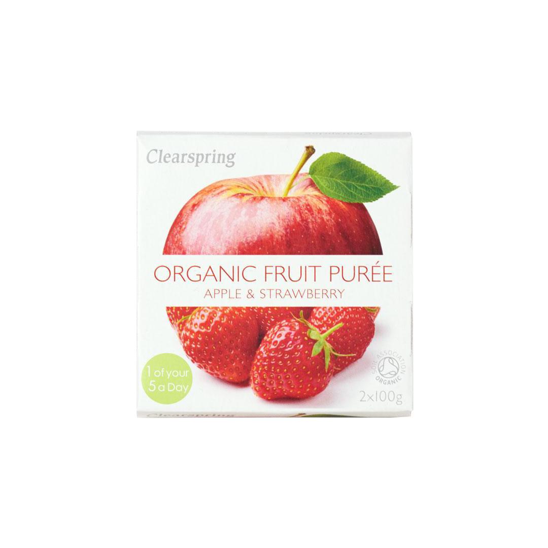 Clearspring Organic Fruit Puree, Apple & Strawberry, 200g