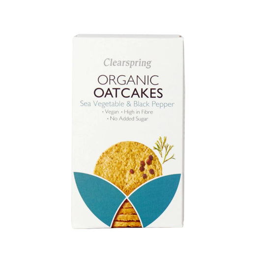 Clearspring Organic Oat Cakes, Sea Vegetable & Black Pepper, No Added Sugar, 200g