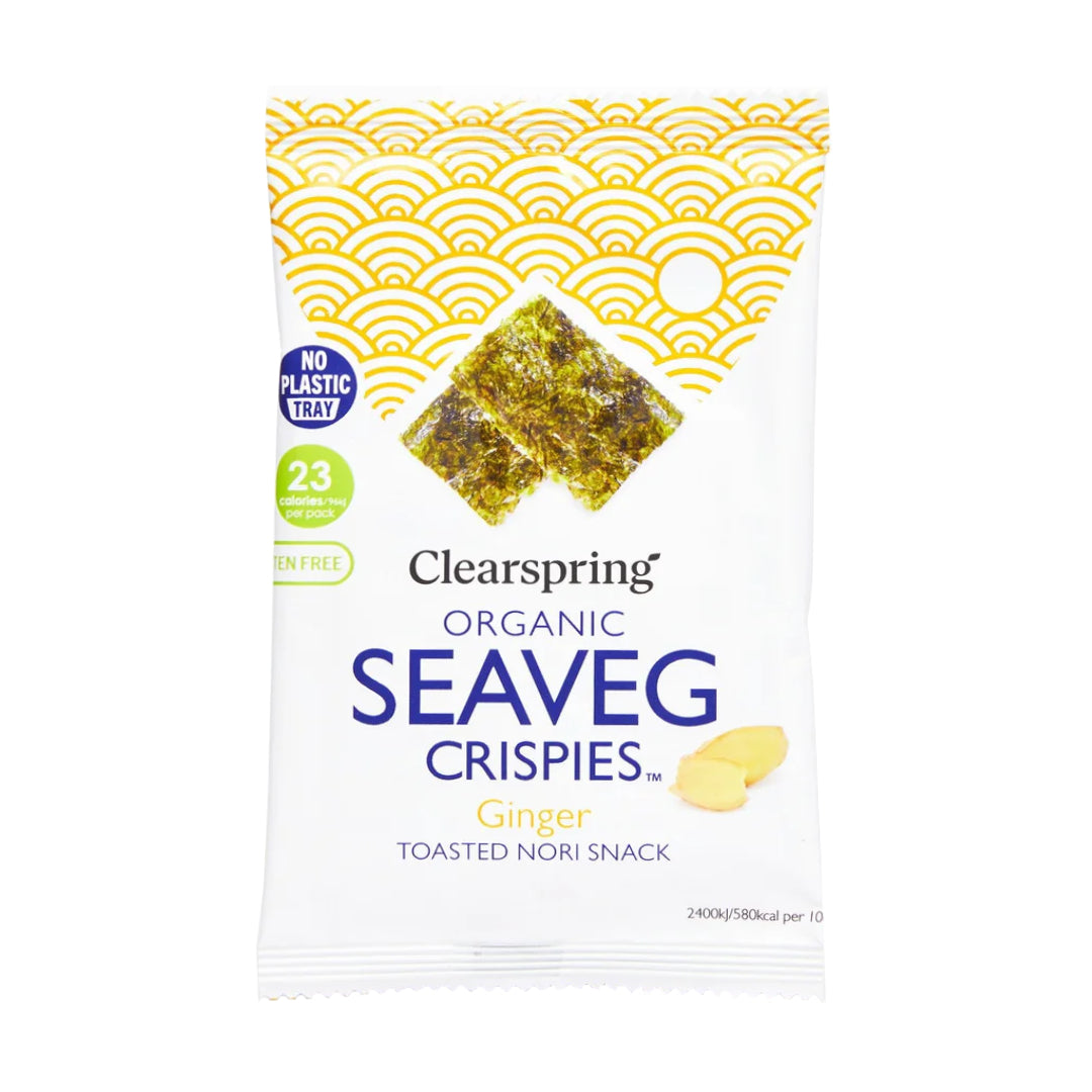 Clearspring Organic Seaveg Crispies, Ginger, Toasted Nori Snack, 4g