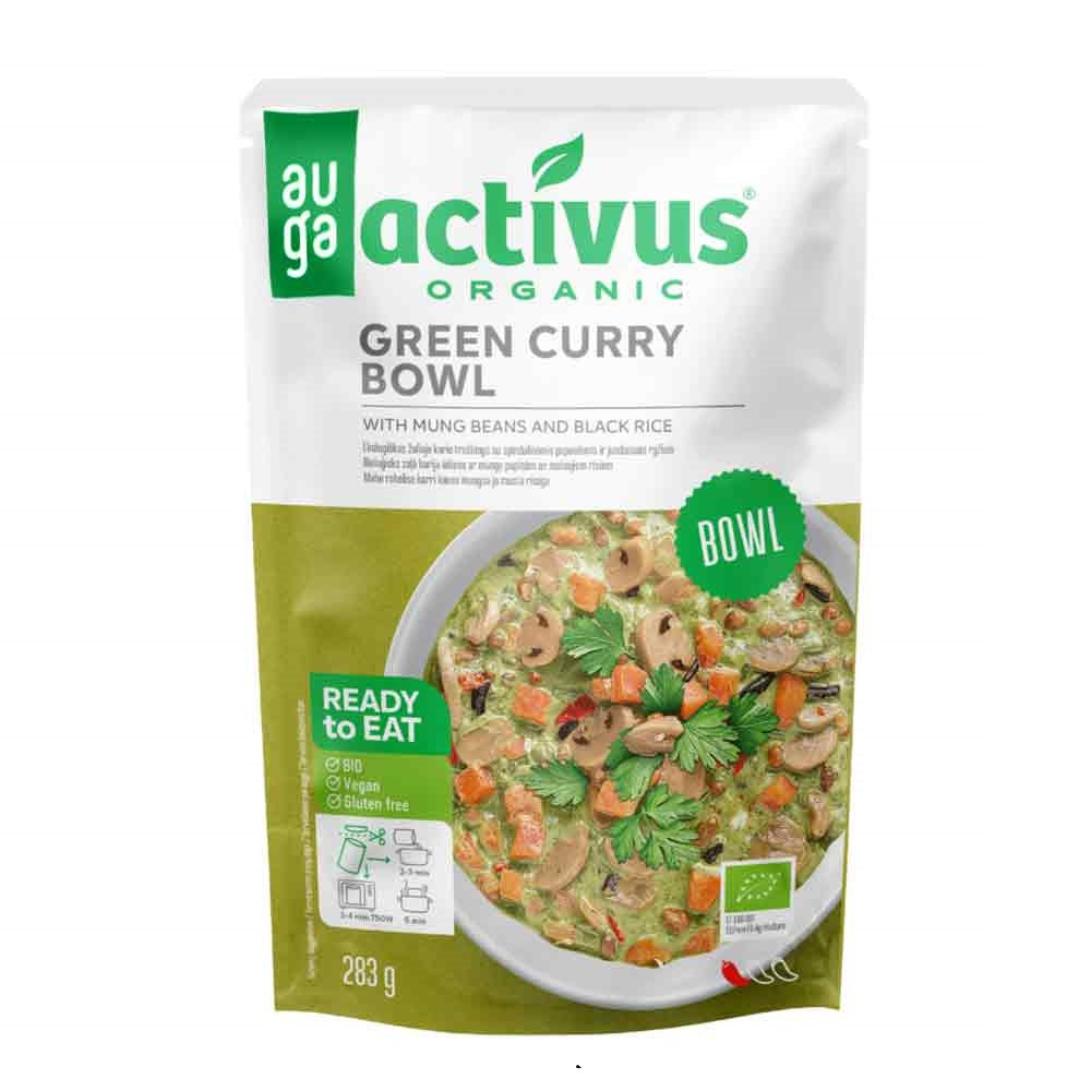 Activus Organic Green Curry Bowl With Mung Beans & Black Rice, 283g