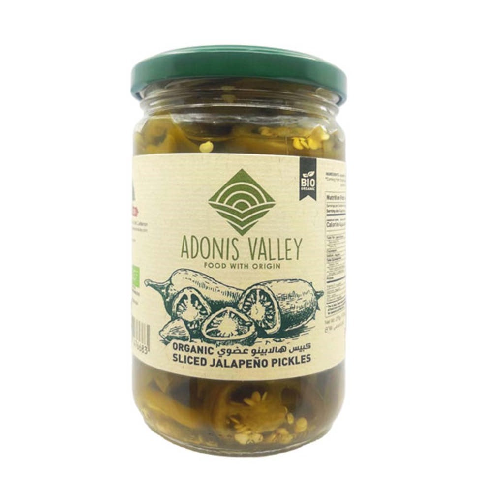 Adonis Valley Organic Sliced Jalapeno Pickles, 275g