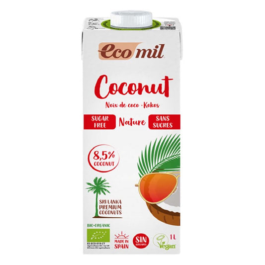 Ecomil Organic Coconut Milk Nature Sugar Free, 1 L