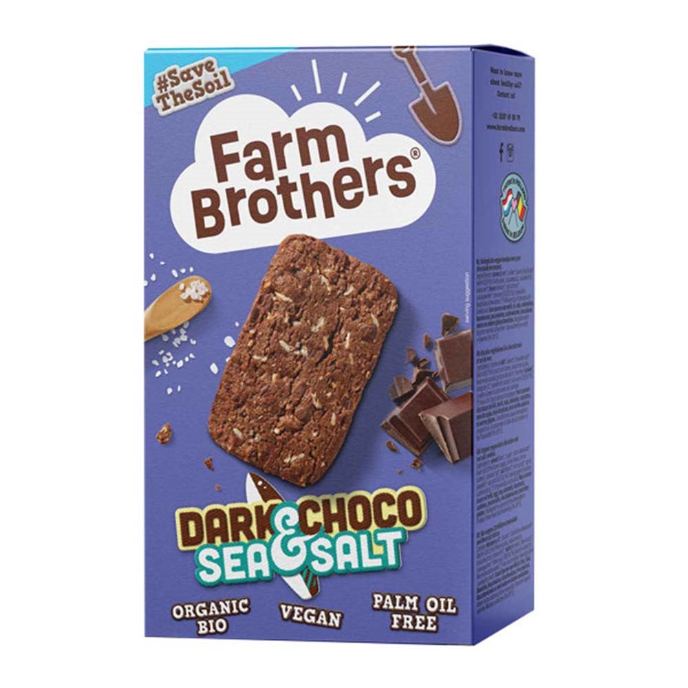 Farm Brothers Organic Dark Choco & Sea Salt Cookies, 135g