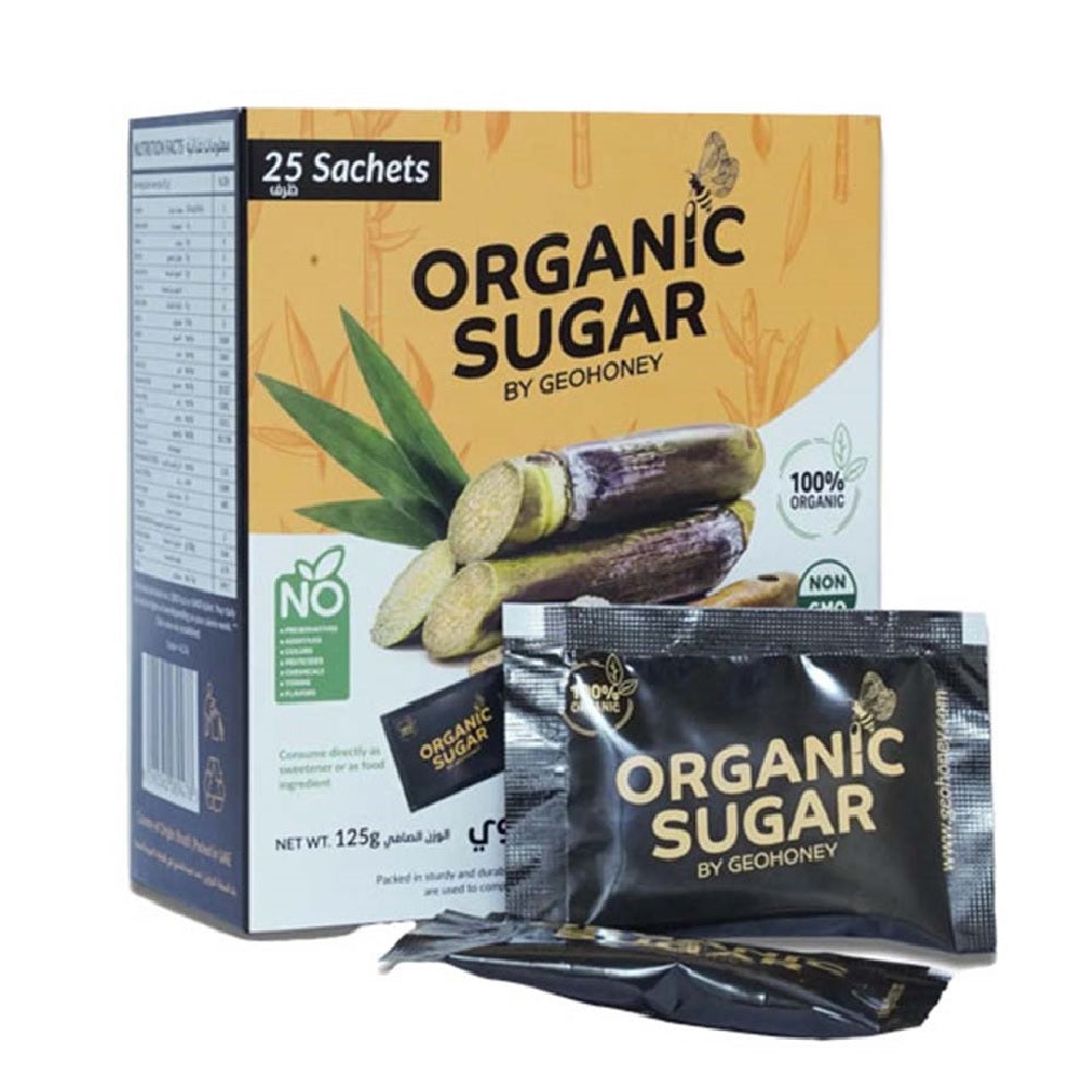 Geo Honey Organic Sugar Sachets, 125g