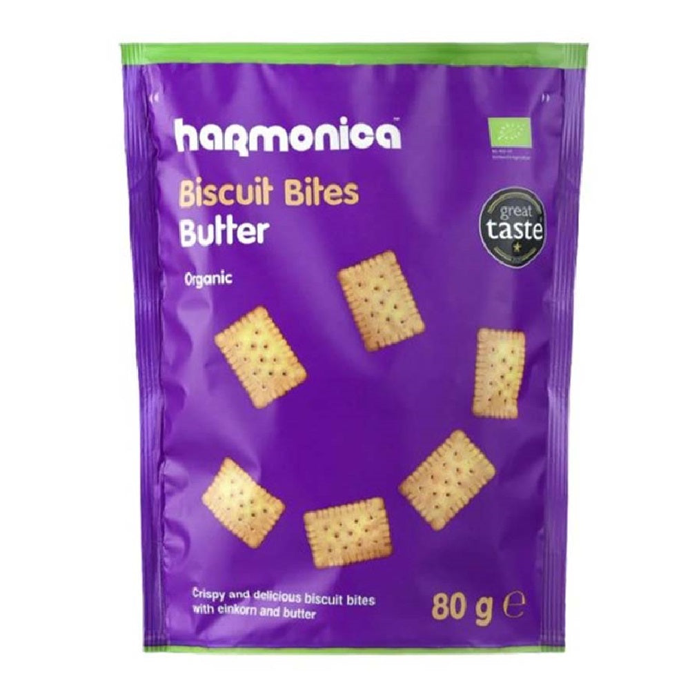 Harmonica Organic Biscuits Bites w/ Einkorn & Butter, 80g