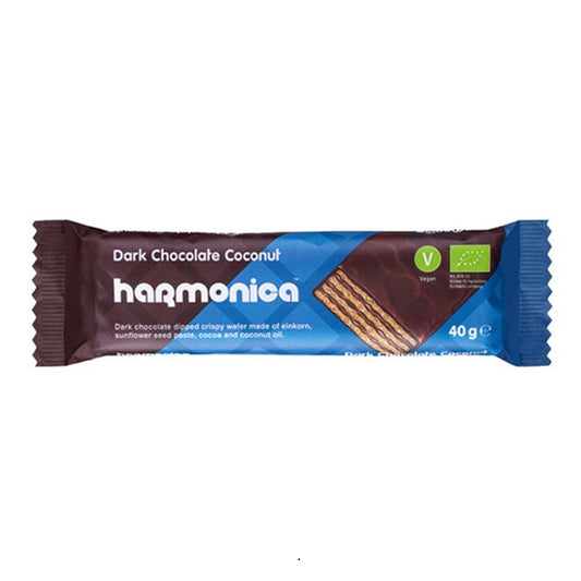 Harmonica Organic Dark Chocolate Coconut Wafer, 40g