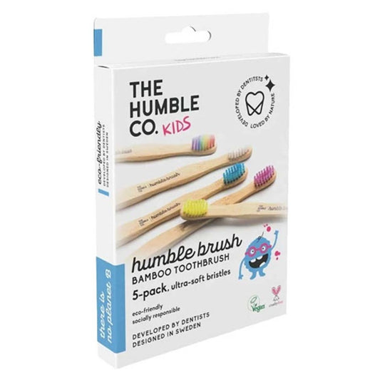 The Humble Co Kids Ultra Soft Bamboo Toothbrush, Pack of 5