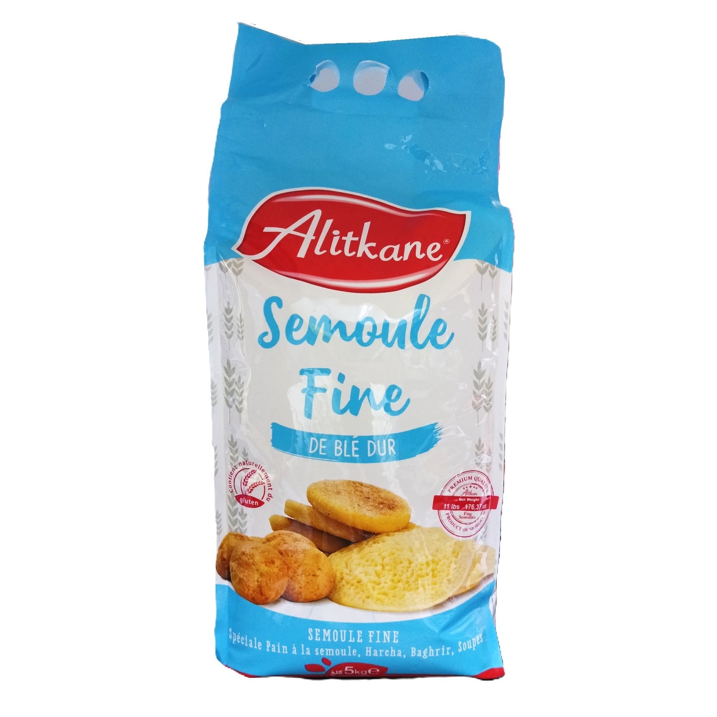 Alitkane Moroccan Semolina Fine, 5 kg