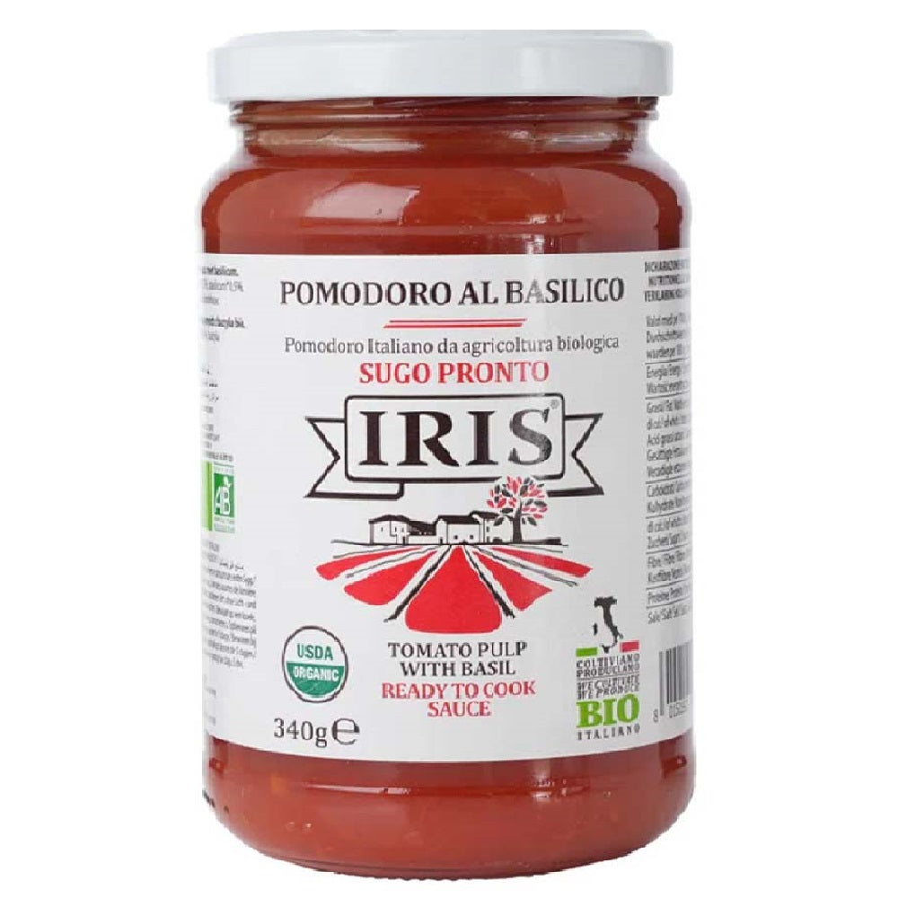 Iris Organic Tomato Pulp With Basil Sauce, 340g