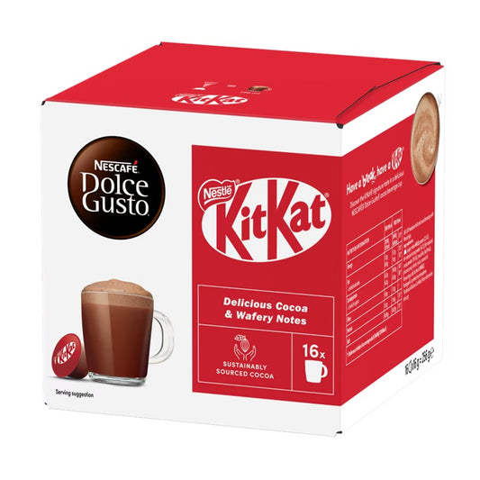 Dolce Gusto KitKat Hot Chocolate Capsules, Delicious Cocoa & Wafery Notes, 16 Capsules