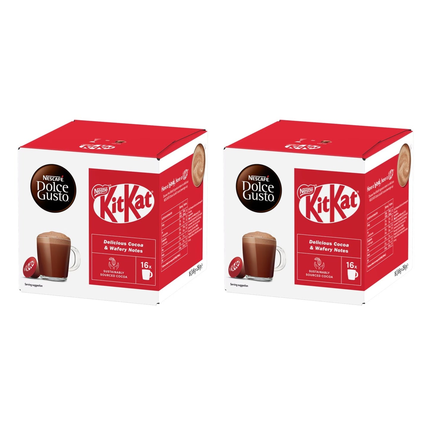 Dolce Gusto KitKat Hot Chocolate Capsules, Delicious Cocoa & Wafery Notes, 16 Capsules