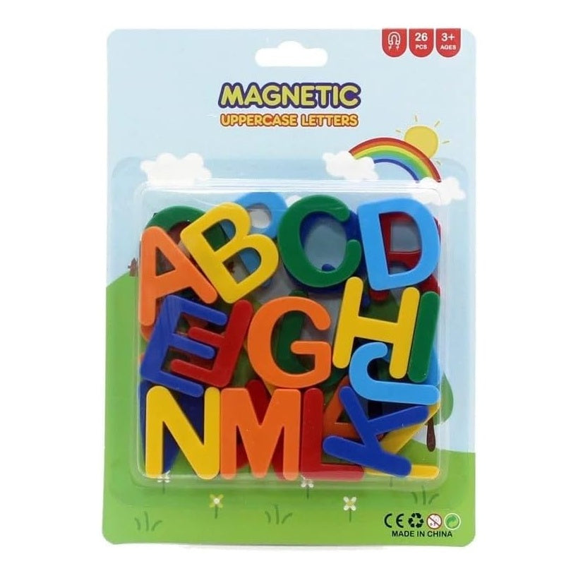 Magnetic Uppercase Letters for Kids, 26 Pcs, 3+ Ages