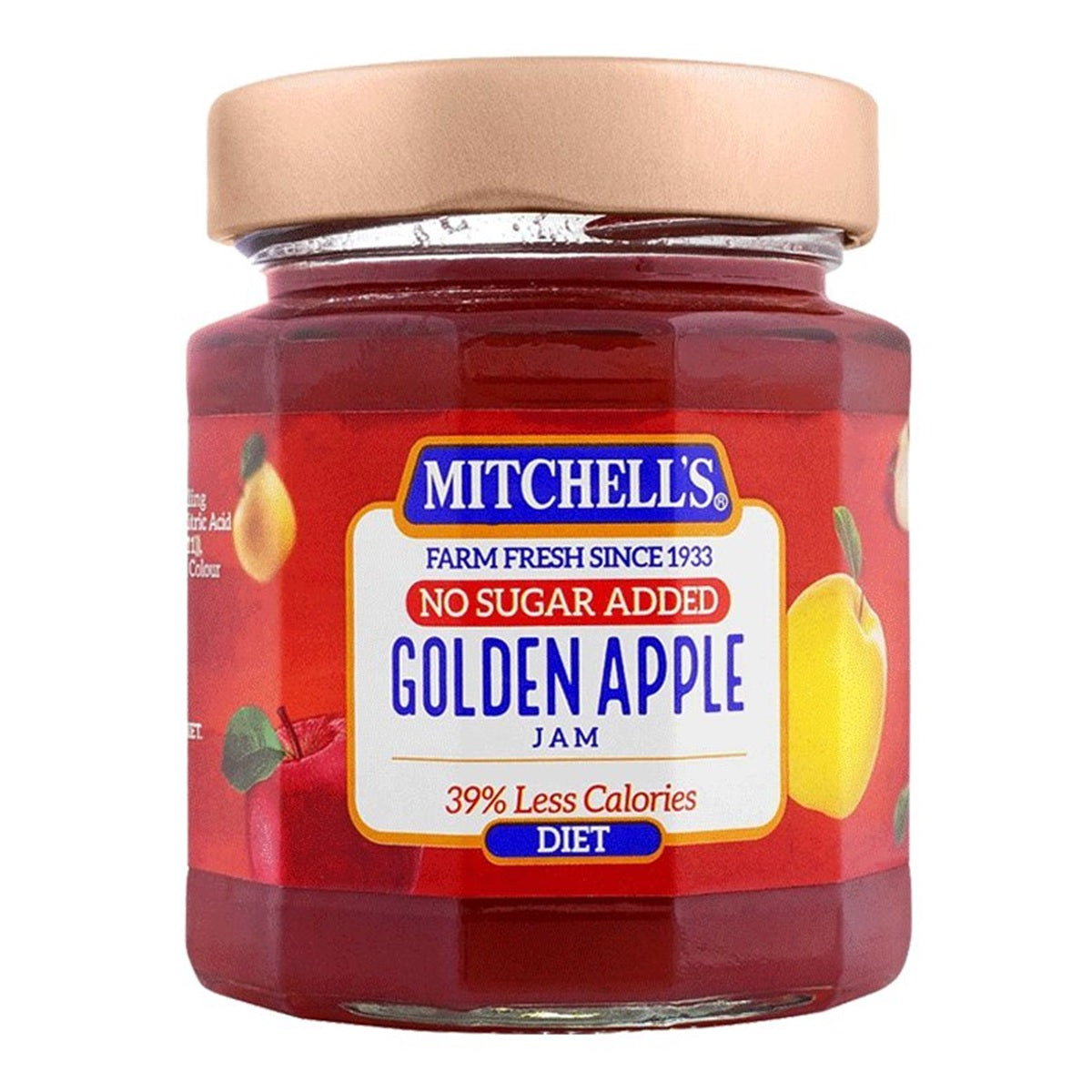 Mitchell’s Golden Apple Jam (Sugar Free), 300g