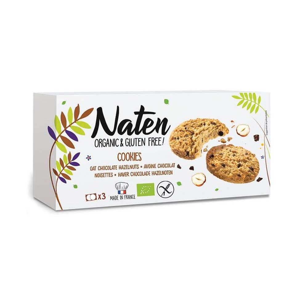 Naten Organic Oat Chocolate Hazelnut Cookies, 120g