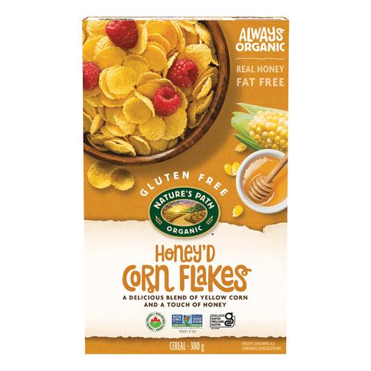 Natures Path Organic Honey'd Corn Flakes, 300g