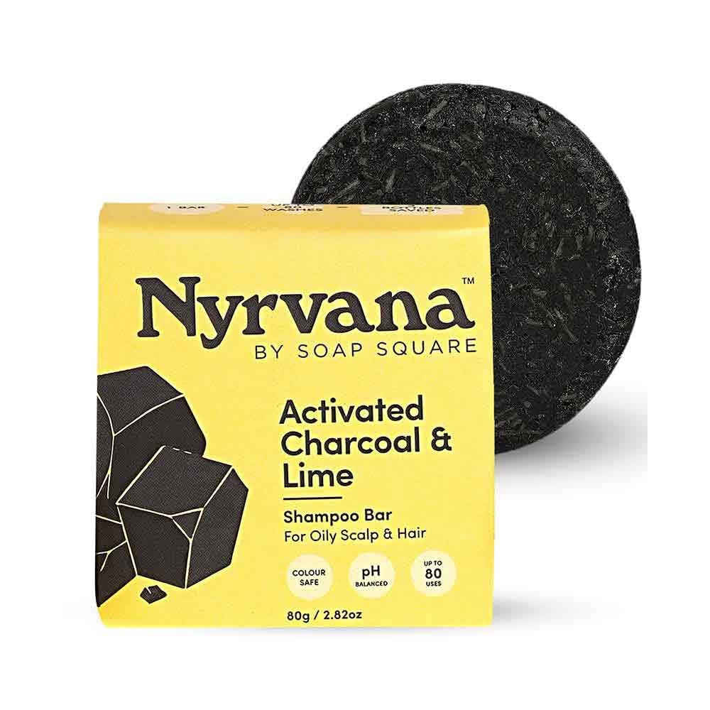 Nyrvana Activated Charcoal & Lime Shampoo Bar, 80g