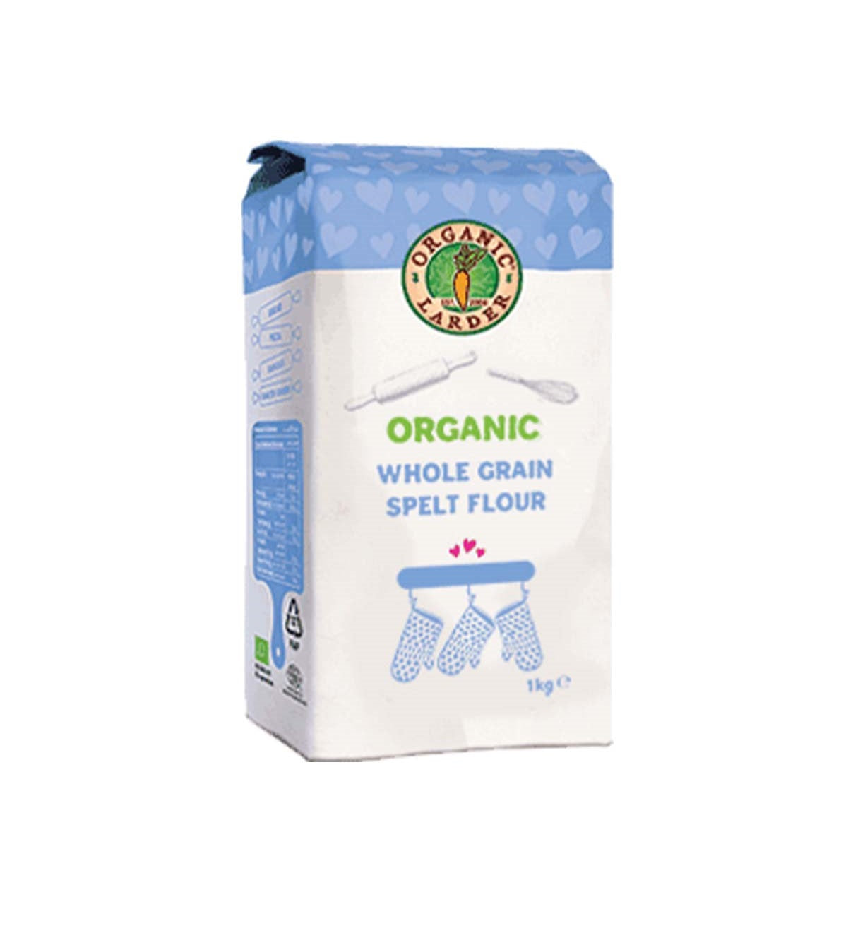 Organic Larder Whole Grain Spelt Flour, 1 kg