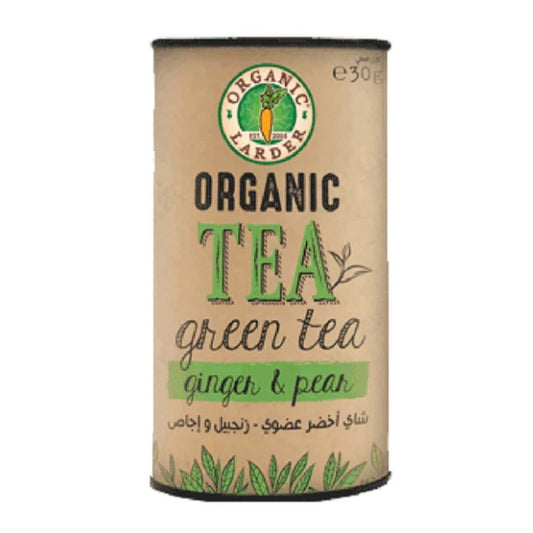 Organic Larder Green Tea Ginger & Pear, 30g