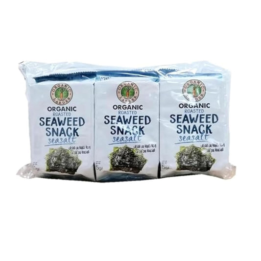 Organic Larder Roasted Seaweed Snack Seasalt Pack of 6, 5g
