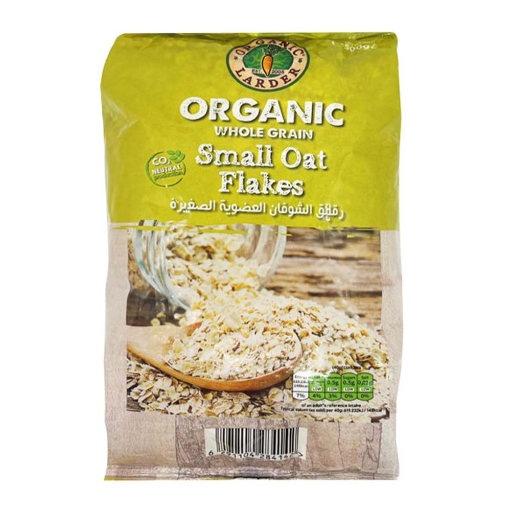 Organic Larder Whole Grain Small Oat Flakes, 500g