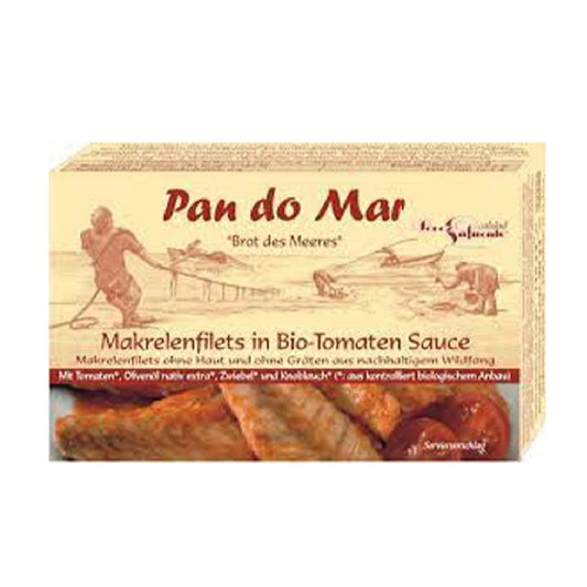 Pan do mar Organic Mackerel Fillets Tomato Sauce, 120g