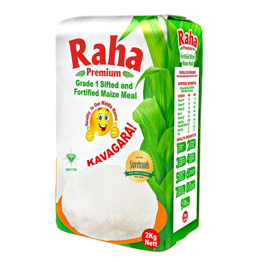Raha Premium Kavagara Grade 1 Sifted and Fortified Maize Meal, 2 Kg