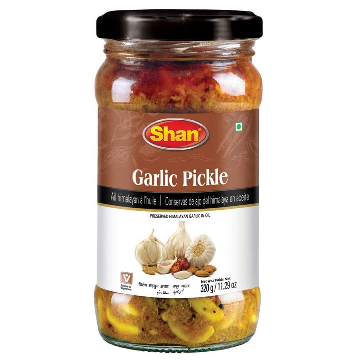 Shan Garlic Pickle, Preserved Himalayan Garlic in Oil, 320g