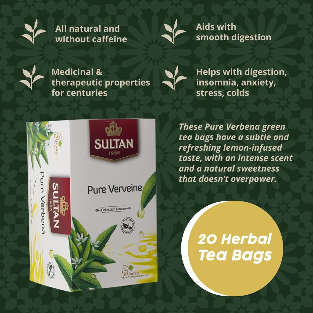 Sultan Pure Verbena, Herbal Moroccan Teas, 20 Tea Bags