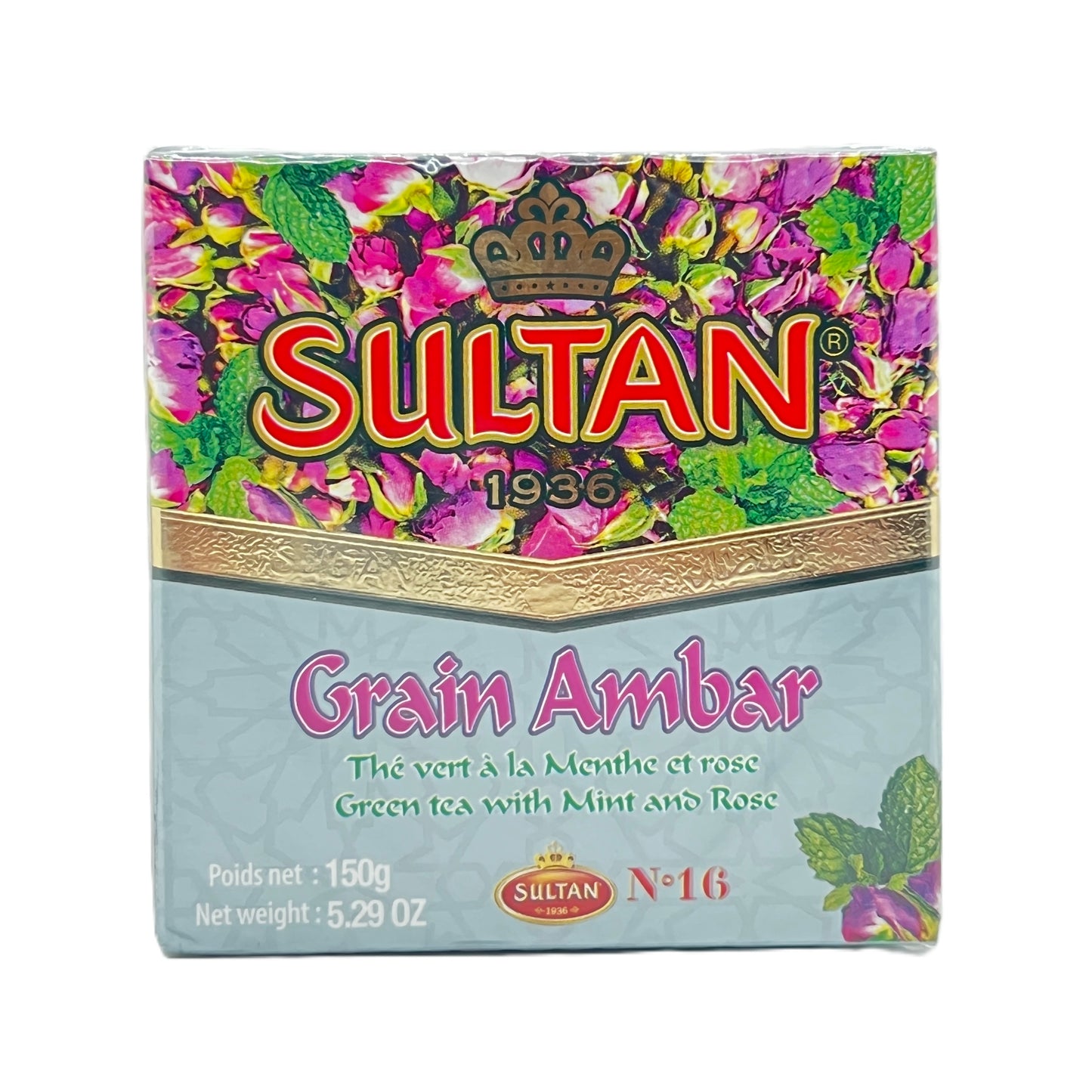 Sultan Grain Ambar Green Tea with Mint and Rose, 150g