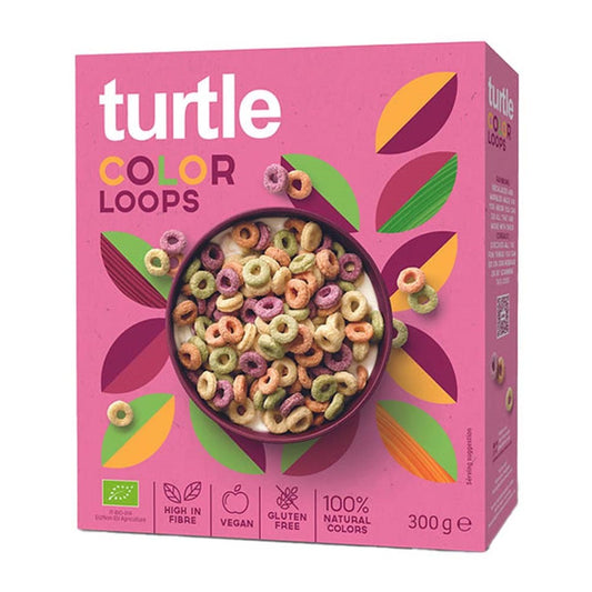 Turtle Organic Color Loops Cereal, 300g